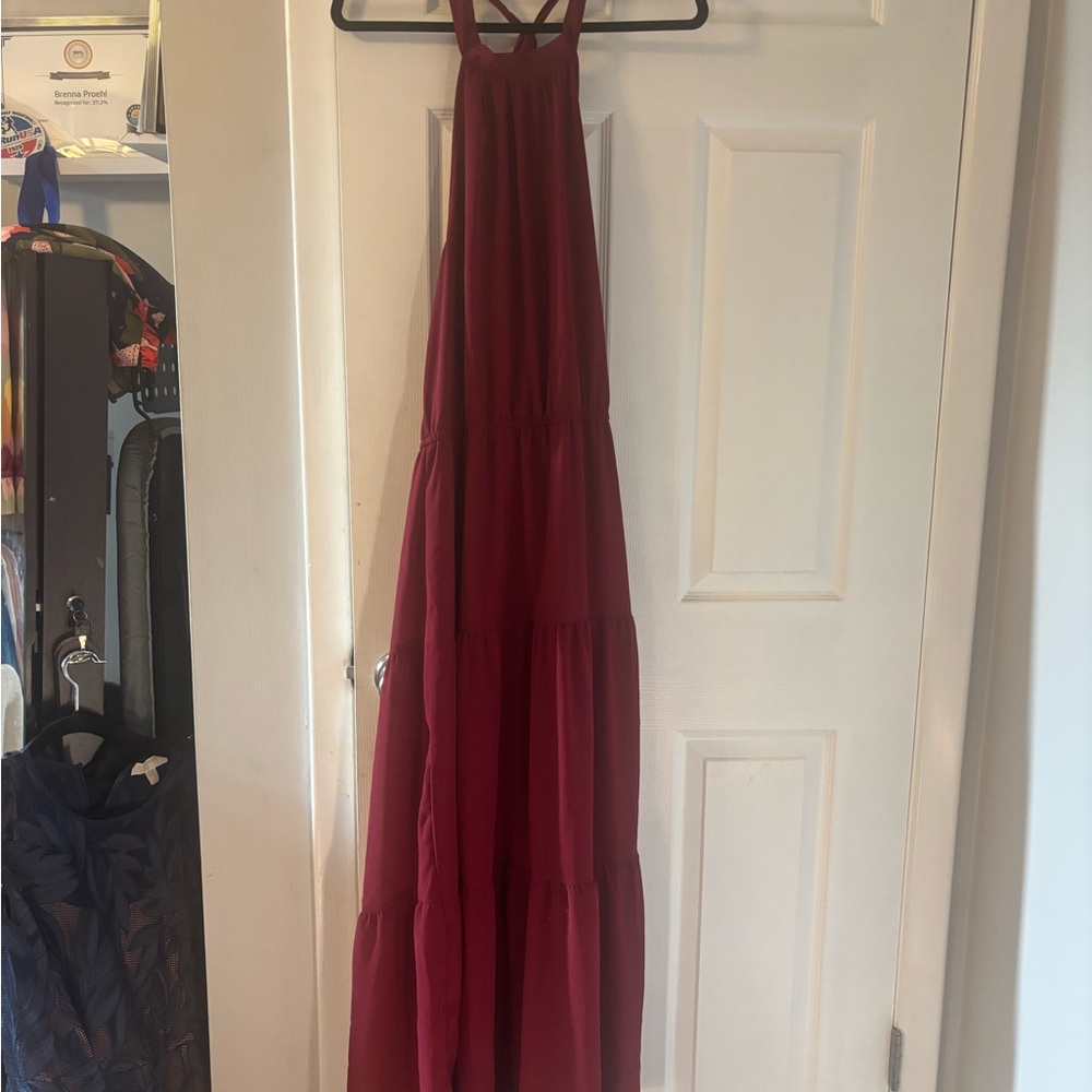 Elegant Red Maxi Dress